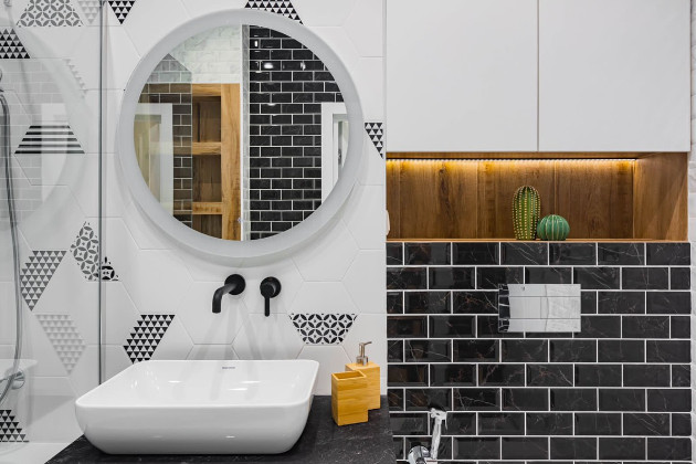 Дизайнерские проекты с плиткой KERAMA MARAZZI: стильная ванная в студии