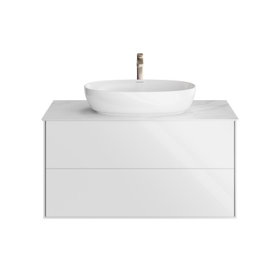 Тумба PLAZA Modern подвесная с ящиками 100, белая Тумба PLAZA Modern подвесная с ящиками 100, белая