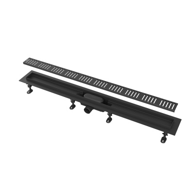 Душевой лоток smart с перфорированной решеткой черный, 85 см Душевой лоток smart с перфорированной решеткой черный, 85 см