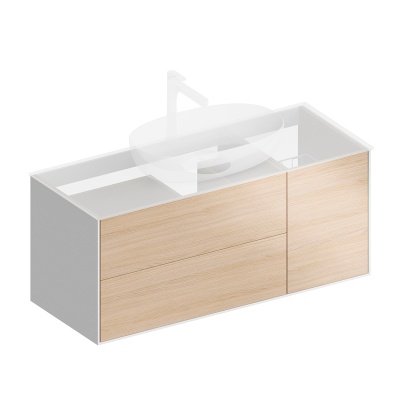 Тумба PLAZA Modern подвесная с ящиками 120, дуб Виченца