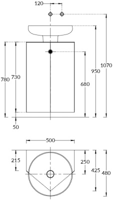 Тумба-модуль CARAVAN под раковину со столешницей без боковин, подвесная 50, push, марокканский гранатовый Тумба-модуль CARAVAN под раковину со столешницей без боковин, подвесная 50, push, марокканский гранатовый