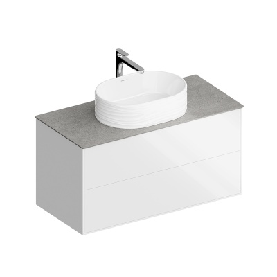 Тумба PLAZA Modern подвесная с ящиками 100, белая