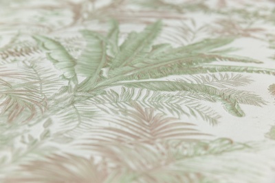 Обои виниловые Оазис мотив, бежевый, зелёный