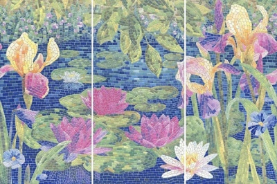 Панно Сад Моне лаппатированный обрезной 60x90x0,9