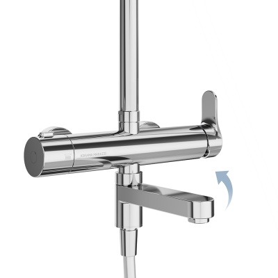 Душевая колонна FONTE на 3 потока с поворотным изливом и механическим смесителем, хром