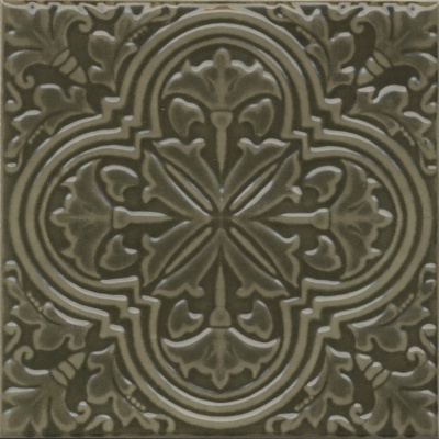 Декор Фес зелёный глянцевый 15x15x0,69