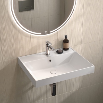 Раковина CUBO подвесная\мебельная 60, белая глянцевая Раковина CUBO подвесная\мебельная 60, белая глянцевая