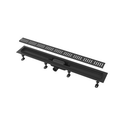 Душевой лоток smart с перфорированной решеткой черный, 75 см Душевой лоток smart с перфорированной решеткой черный, 75 см