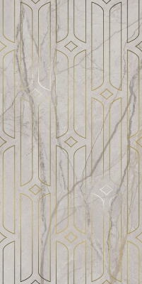 Декор Ифран серый светлый глянцевый обрезной 60x119,5x0,9