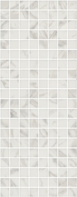 Декор Алькала белый мозаичный глянцевый 20x50x0,8