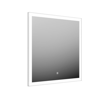 Зеркало с LED-подсветкой 80, белое глянцевое