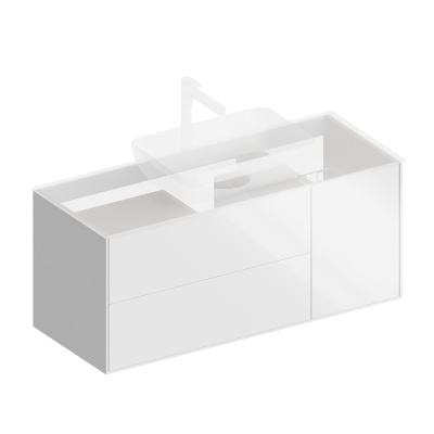 Тумба PLAZA Modern подвесная с ящиками 120, белая