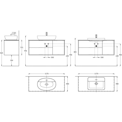 Тумба PLAZA Modern подвесная с ящиками 120, дуб Орегон Тумба PLAZA Modern подвесная с ящиками 120, дуб Орегон