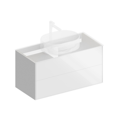 Тумба PLAZA Modern подвесная с ящиками 100, белая