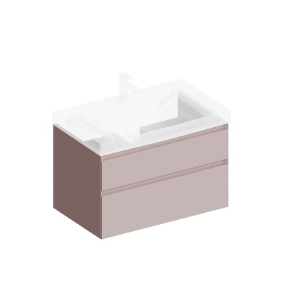 Тумба CUBO подвесная с ящиками 80, мальва матовая Тумба CUBO подвесная с ящиками 80, мальва матовая