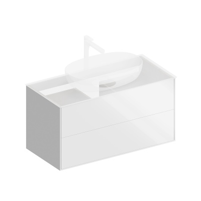 Тумба PLAZA Modern подвесная с ящиками 100, белая Тумба PLAZA Modern подвесная с ящиками 100, белая