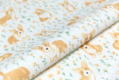 Обои виниловые на флизелиновой основе Уик-энд мотив, жёлто-зелёный корги Обои виниловые на флизелиновой основе Уик-энд мотив, жёлто-зелёный корги