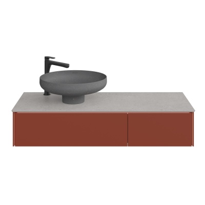 Столешница из керамогранита для раковин SAFI Риккарди 120 см, серый светлый матовый