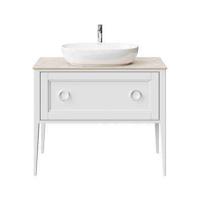 Тумба PLAZA Classic Neo напольная с ящиками 100, белая матовая Тумба PLAZA Classic Neo напольная с ящиками 100, белая матовая