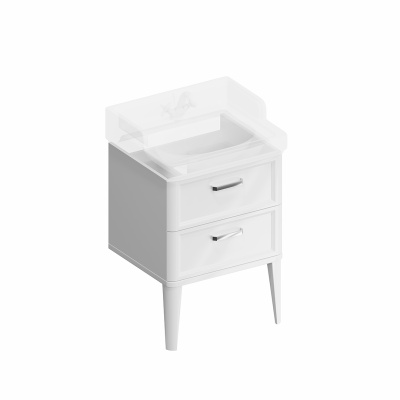 Тумба POMPEI напольная с 2 ящиками 60, белая глянцевая