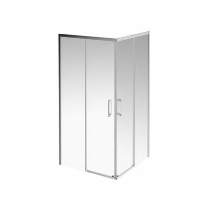 Душевой уголок VETRO, раздвижной, квадратный, 100х100х195, хром