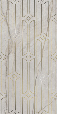 Декор Ифран серый светлый глянцевый обрезной 60x119,5x0,9