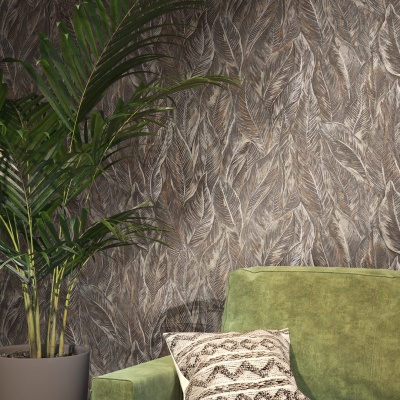 Обои виниловые Бульвар мотив, коричневый