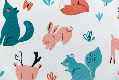 Обои виниловые на флизелиновой основе Уик-энд мотив, оранжево-синий животные