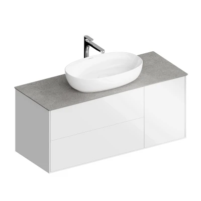 Тумба PLAZA Modern подвесная с ящиками 120, белая