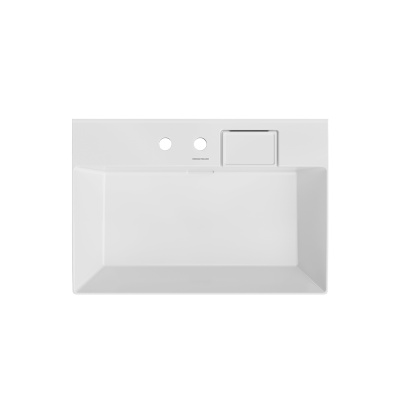 Раковина LOGICA мебельная\подвесная с двумя отверстиями 70, белая глянцевая Раковина LOGICA мебельная\подвесная с двумя отверстиями 70, белая глянцевая