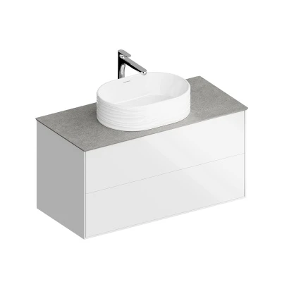 Тумба PLAZA Modern подвесная с ящиками 100, белая