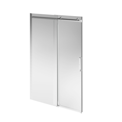 Душевая дверь CRISTALLO, раздвижная с функцией soft close, 140х210, брашированный никель, упаковка 1/2