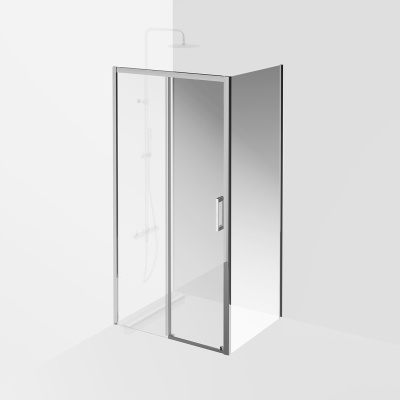 Душевая боковая панель VETRO, 80х195, хром