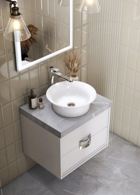 Тумба CANALETTO подвесная с ящиками 60, белая глянцевая