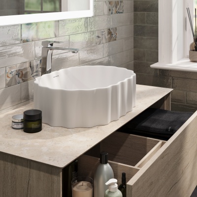 Раковина ARTBASIN Conchiglia накладная 50, белая глянцевая