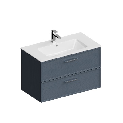 Тумба PIANO Classic подвесная 85, ясень синий матовый