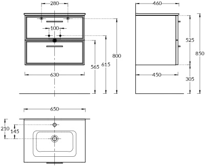 Тумба PIANO Classic подвесная 65, ясень белый матовая