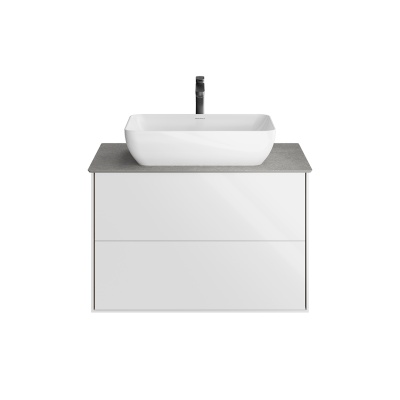 Тумба PLAZA Modern подвесная с ящиками 80, белая глянцевая