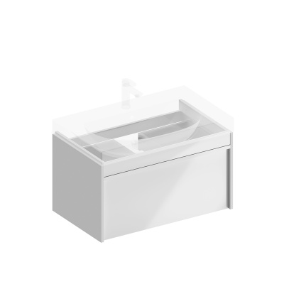 Тумба MODULA подвесная 80 с ящиком 1+1, белая глянцевая Тумба MODULA подвесная 80 с ящиком 1+1, белая глянцевая