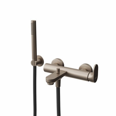 Ручной душ OLE с держателем для лейки и шлангом, без вывода для подачи воды, золотой атласный