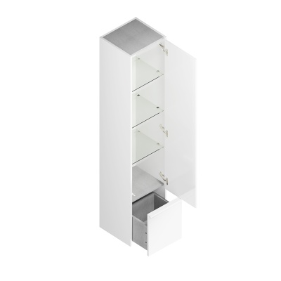 Пенал MODULA подвесной 165 с дверцей и ящиком, белый глянцевый Пенал MODULA подвесной 165 с дверцей и ящиком, белый глянцевый