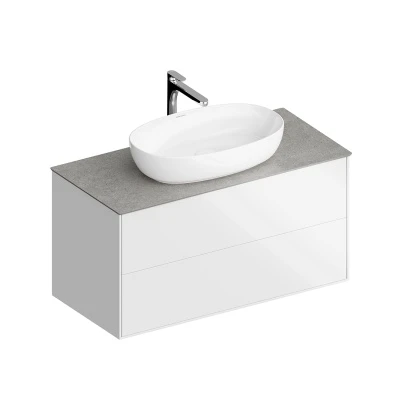 Тумба PLAZA Modern подвесная с ящиками 100, белая
