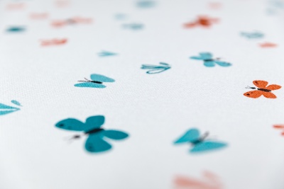 Обои виниловые на флизелиновой основе Уик-энд мотив, оранжево-синий бабочки Обои виниловые на флизелиновой основе Уик-энд мотив, оранжево-синий бабочки