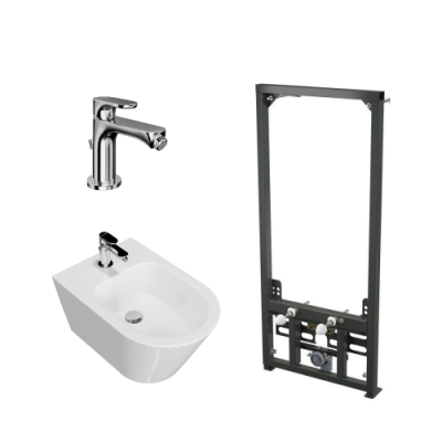 Комплект с подвесным биде PLAZA Modern и смесителем OLE