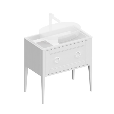 Тумба PLAZA Classic Neo напольная с ящиками 80, белая матовая Тумба PLAZA Classic Neo напольная с ящиками 80, белая матовая