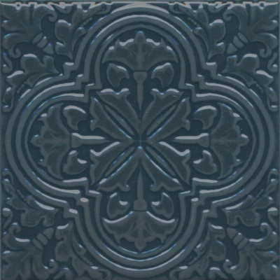 Декор Фес бирюзовый тёмный глянцевый 15x15x0,77