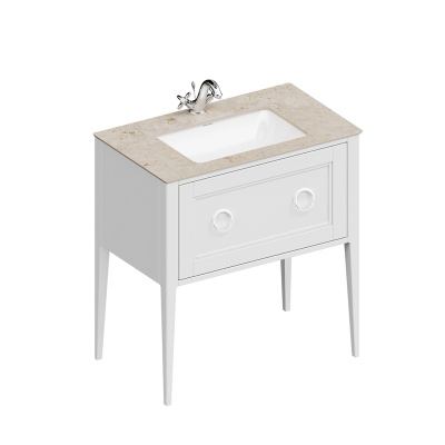 Тумба PLAZA Classic Neo напольная с ящиком 80, белая матовая Тумба PLAZA Classic Neo напольная с ящиком 80, белая матовая