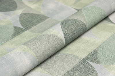 Обои виниловые на флизелиновой основе Шафран мотив, зелёный, круги Обои виниловые на флизелиновой основе Шафран мотив, зелёный, круги