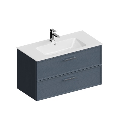 Тумба PIANO Classic подвесная 95, ясень синий матовый