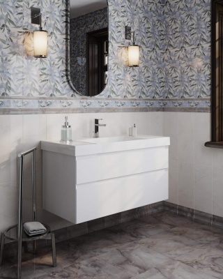 Раковина CUBO подвесная\мебельная 100, белая глянцевая Раковина CUBO подвесная\мебельная 100, белая глянцевая